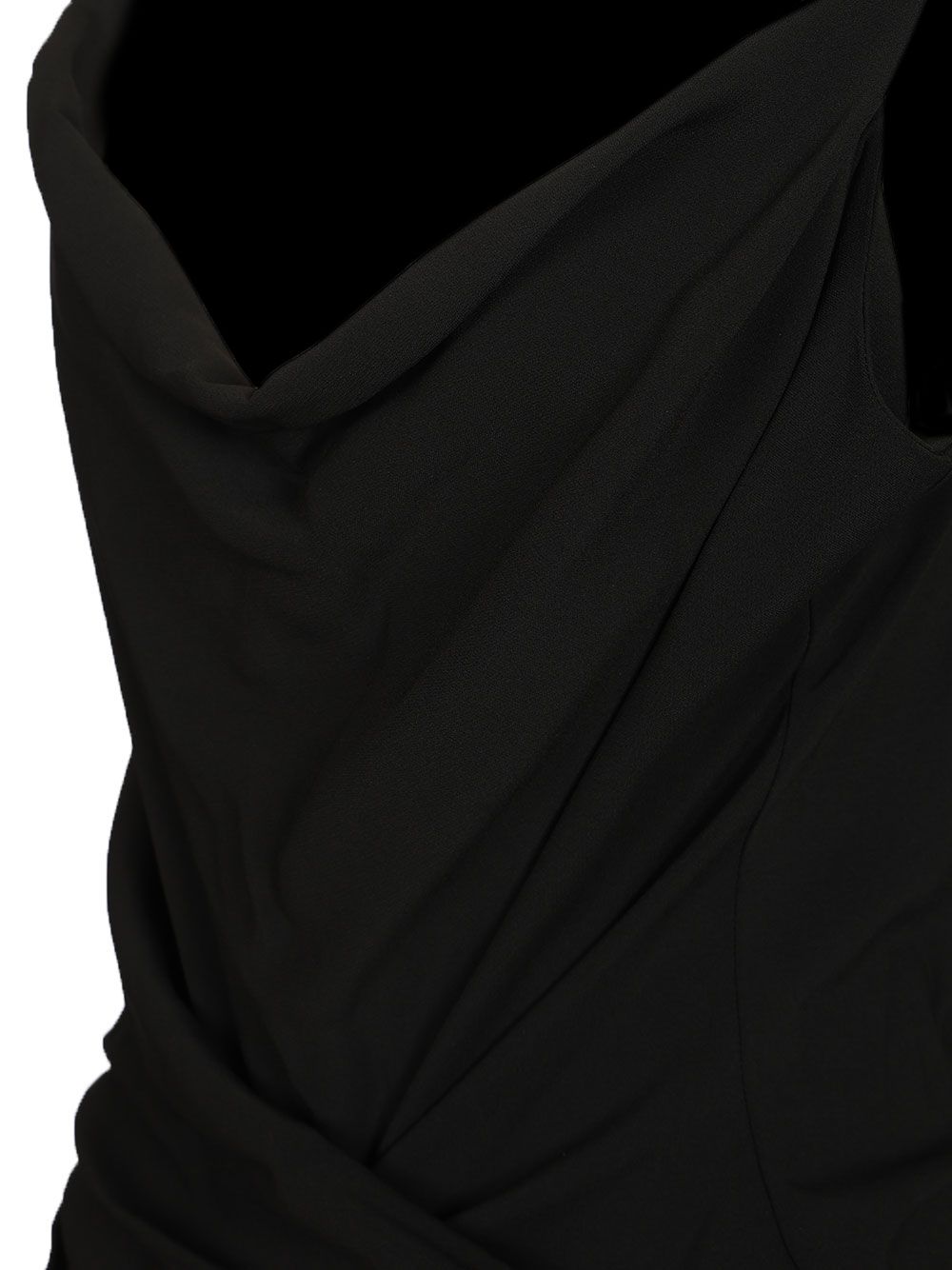 Rick Owens Strutter Draped Dress Heavy Cady Dresses - Black | 863b624d404aeba894325c48daaff560911eae9f