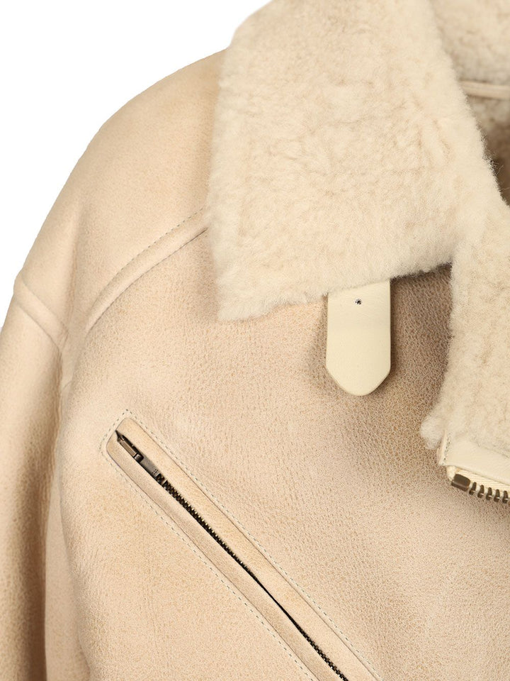 Isabel Marant Adelina-Gb Shearling Coats - White | 570ab0e62490e02db2078bb8549e698e1f754131