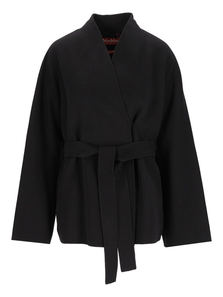 Max Mara Studio Cardigan Coat Coats - Black | 800465836c7c7c0f70ba9806e32d268d56f1006b