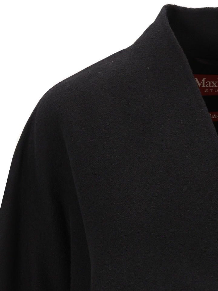 Max Mara Studio Cardigan Coat Coats - Black | f6e73d33fabd1b6d9fde5e371a50ae7a94dba101