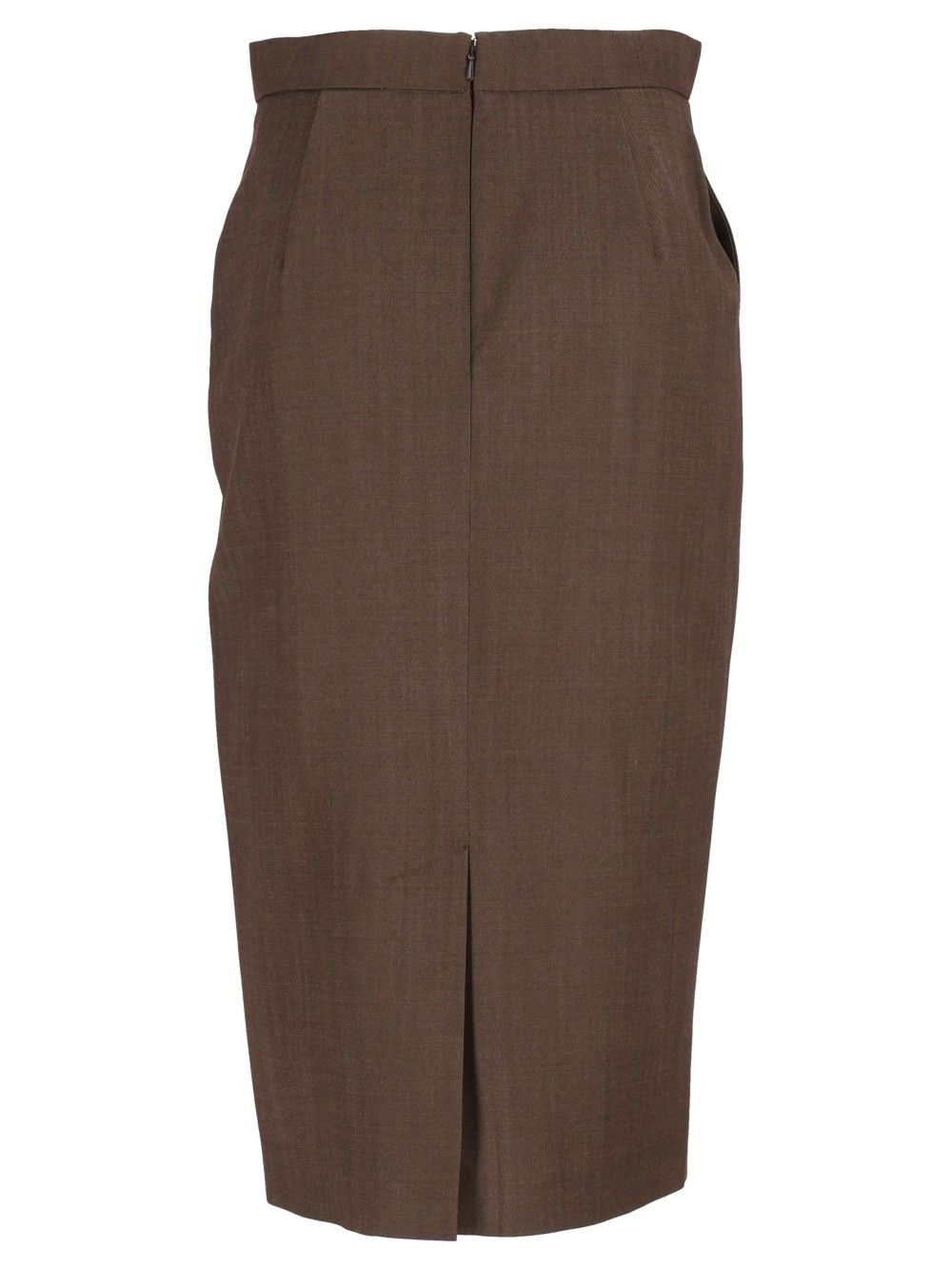 Max Mara Omelia Pencile Skirt In Wool Gabardine Skirts - Brown | 9231ef3ccb59861c8ff10386d398402150db8aa4