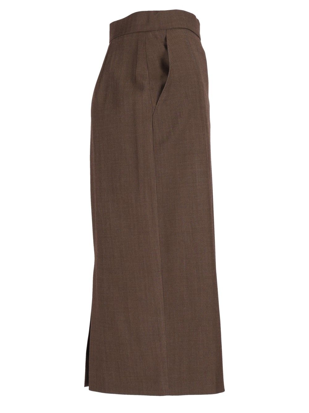 Max Mara Omelia Pencile Skirt In Wool Gabardine Skirts - Brown | 267b441901a2698dcc1d1c1cea221dcc4bf7d0e7