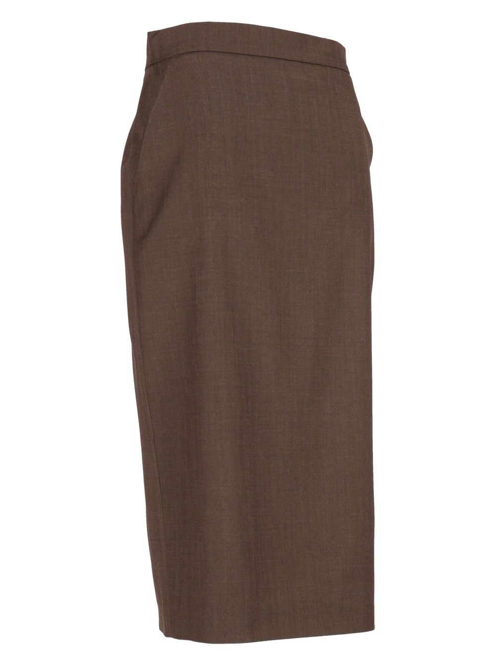 Max Mara Omelia Pencile Skirt In Wool Gabardine Skirts - Brown | 290efbe87deaee351372581e2998098561fcf9fe
