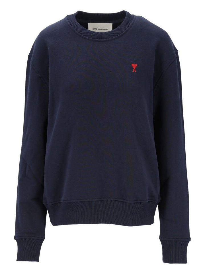 Ami Ribbed Sweatshirt Sweatshirts - Black | 4c78af73547d72efee60fa630bf8bf25b38a2736