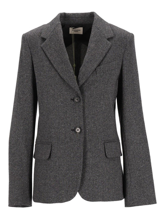 Single-Breasted Blazer Jackets Grey
