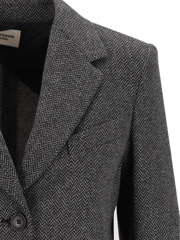 Weekend Max Mara Single-Breasted Blazer Jackets - Grey | 140de1ec554ac52cc9092308b5b9b94fd892a5ee