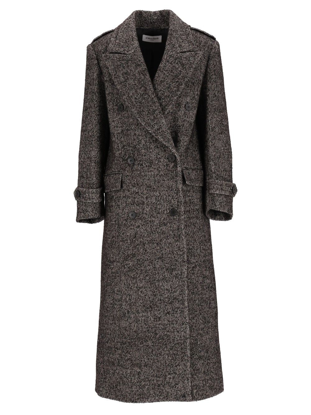 Al Duca D'Aosta Double-Breasted Coat Coats - Black | 7edc48f432d0361cff8ecbcbdbfa2dde672acc76