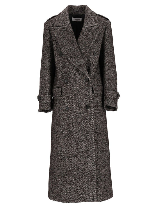 Double-Breasted Coat Coats Black
