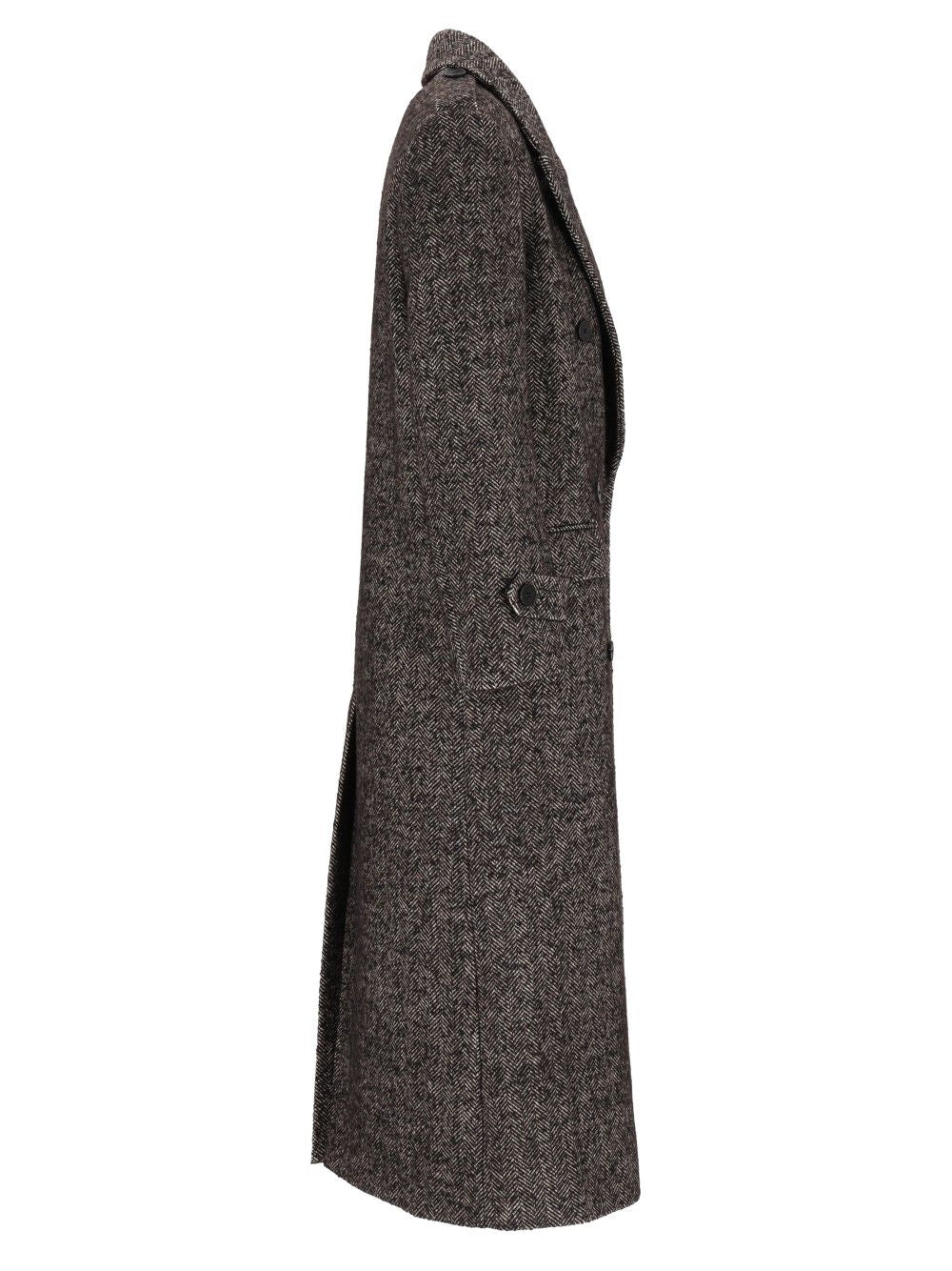 Al Duca D'Aosta Double-Breasted Coat Coats - Black | c9cd544e15bdd5a55e4bac250747d02a9b06ba99