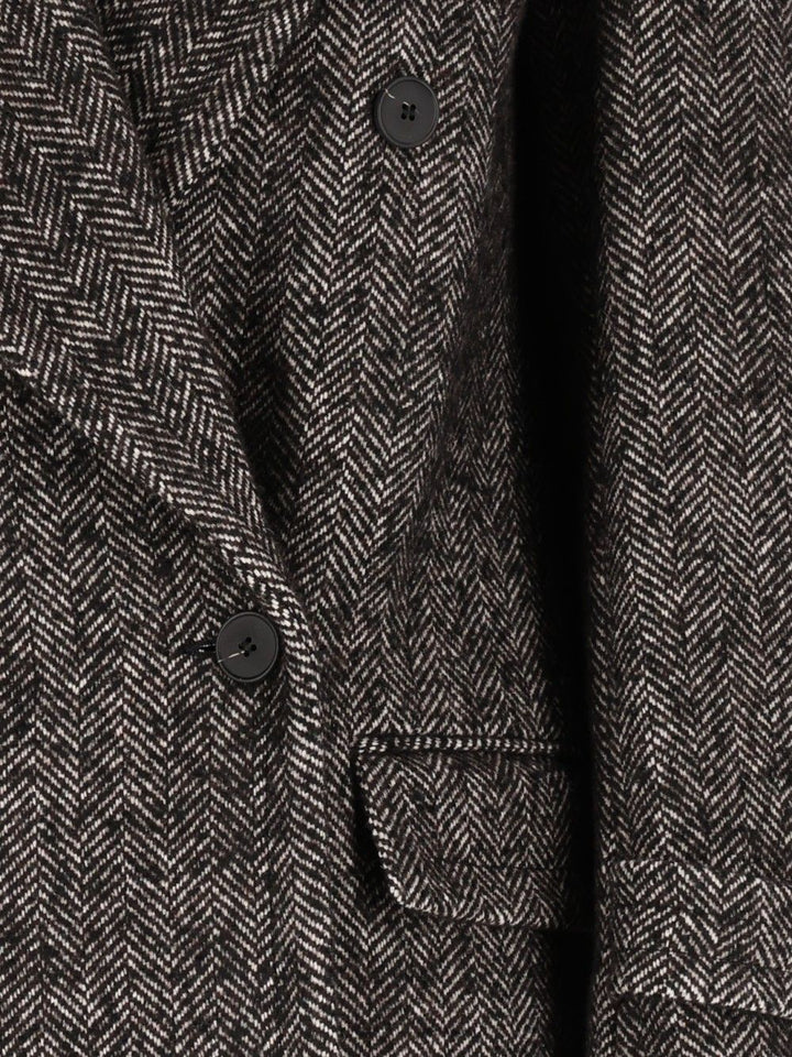 Al Duca D'Aosta Double-Breasted Coat Coats - Black | 5a804284bd35c4db6d9603966f07f883b84c2381