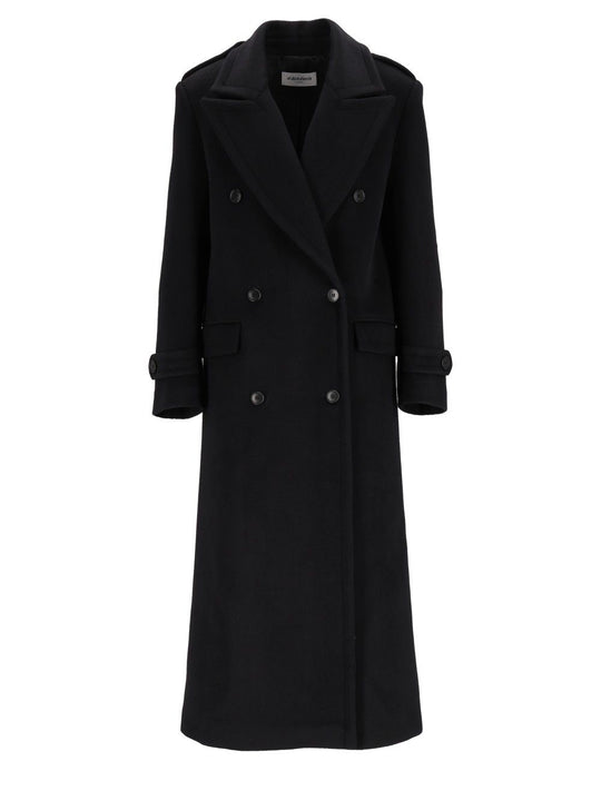 Double-Breasted Coat Coats Black