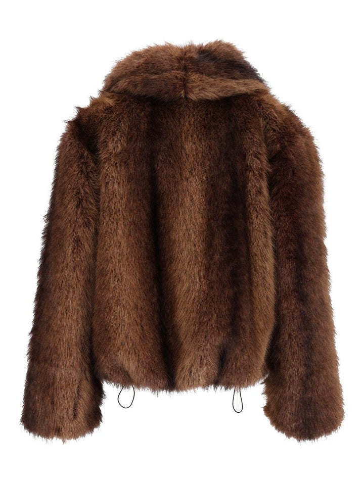 Al Duca D'Aosta Faux Fur With Zip Coats - Brown | 8f7746794f232513d5783ab4792e6fb7fdc03f54