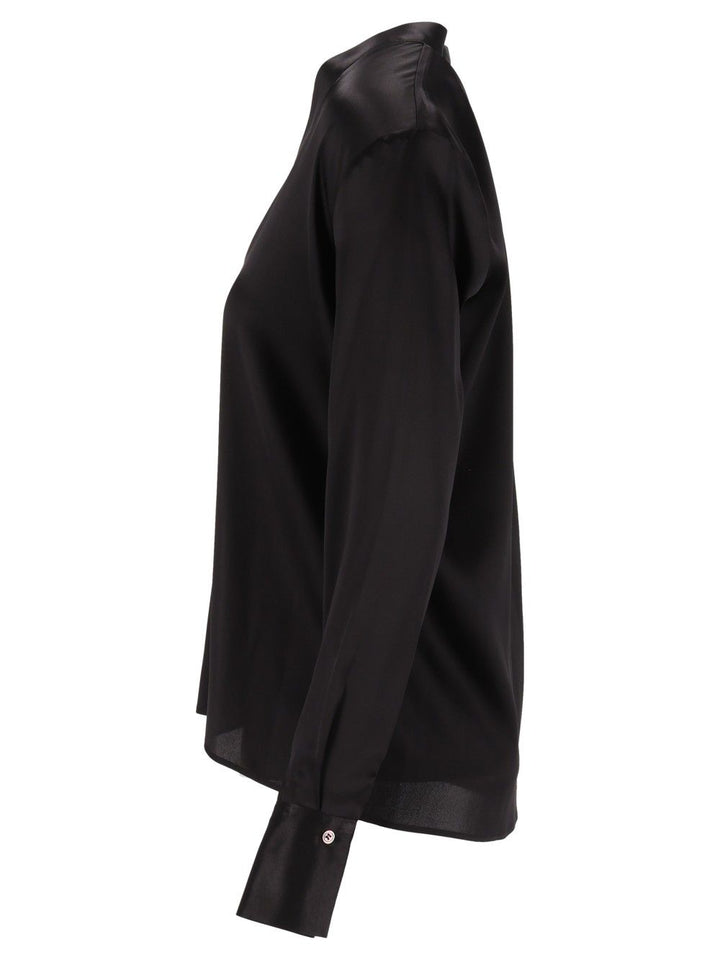 Al Duca D'Aosta Long-Sleeved Tunic Tops - Black | bdf969068c8b33dedb47852a3a79a89277594dfd
