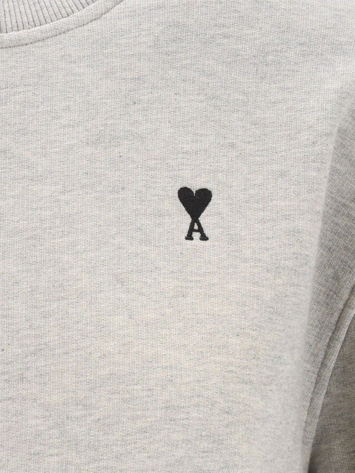 Ami Quota - Sweatshirt With Contrasted Ami De Coeur Sweatshirts - Grey | 868e04a56e9bbf671bf3a6afb397ca4ab5a92660