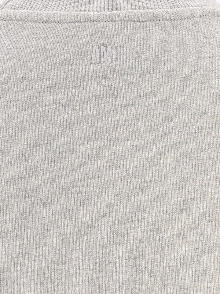 Ami Quota - Sweatshirt With Contrasted Ami De Coeur Sweatshirts - Grey | 96556c6c5e35e1f9b47b9929127147724eff449f