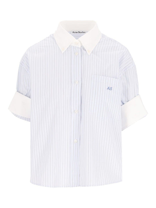 Short-Sleeved, Button-Up Shirt Shirts Light Blue
