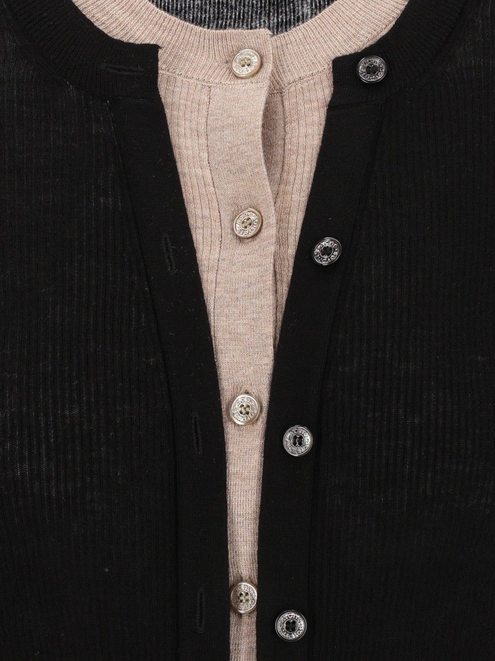 Acne Studios Layered Button-Up Cardigan Knitwear - Black | 8250bfe9ae0230e351af695dd763e0b8b8c61bb9