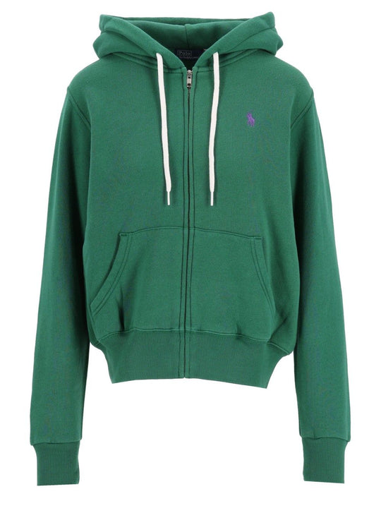 Zip-Up Hoodie Knitwear Green
