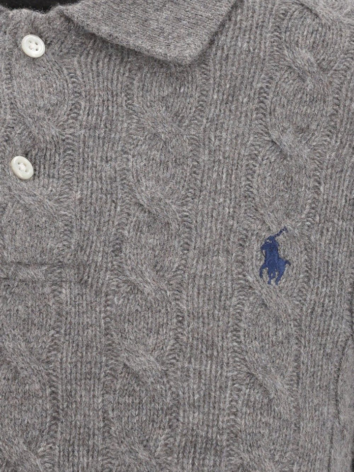 Polo Ralph Lauren Cable-Knit Wool-Cashmere Polo Sweater Knitwear - Grey | 9ba44b54a3bbdda6adcb64cbb3fd57d777da8d0d