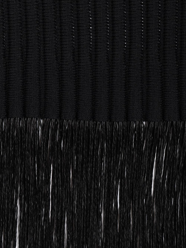 AlaÏA Tubular Skirt With Fringes Skirts - Black | 8d332f26b4619f46a8b05c998c91c08c4b7c2ad0