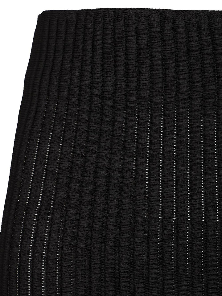 AlaÏA Tubular Skirt With Fringes Skirts - Black | 41284c490e34fa77318bfad0986cc8a85088ce3d