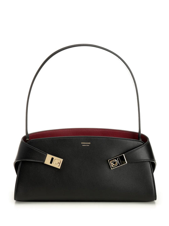 Hug Leather Shoulder Bag Shoulder Bags Black
