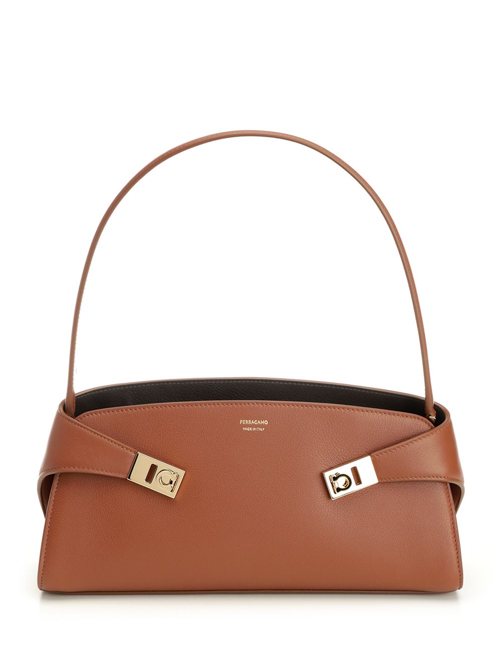 Ferragamo Hug Leather Shoulder Bag Shoulder Bags - Brown | e5e20a5377e84130e1b004244ac1368222d4c022