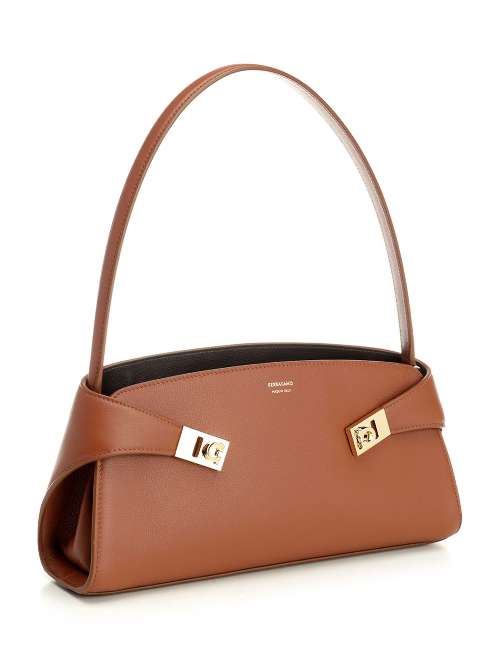 Ferragamo Hug Leather Shoulder Bag Shoulder Bags - Brown | 728dc217ff69cef3a358297d1c1aa0daa3d2a4a0