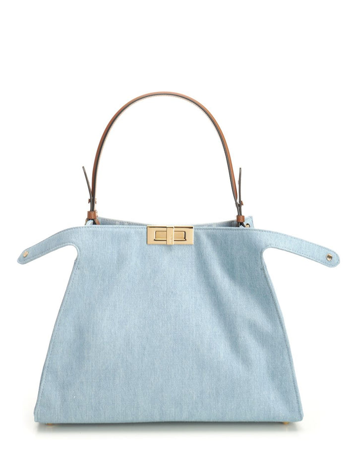 Fendi Fendi Way Mediu Denim/Denim Ff Shoulder Bags - Light blue | 045aad19efc45213ebb7f48fdc2c7c75d8480e94