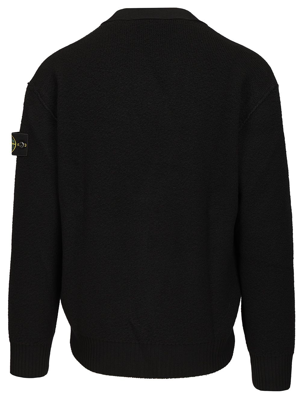 Stone Island Textured Stitch Pure Rws Wool Knitwear - Black | 143469e1d74fe1af7db61117a4ae9af4686ac4d4
