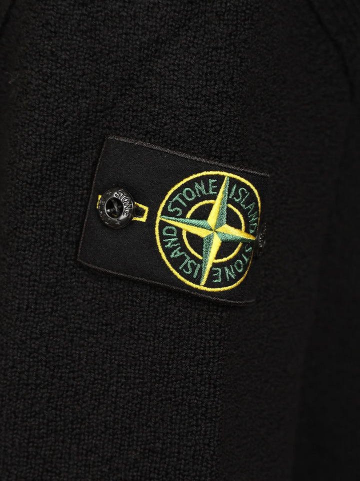 Stone Island V-Neck Cardigan Knitwear - Black | 810e8bfa9962a9a163e258cd7d94e8fadde9ef26