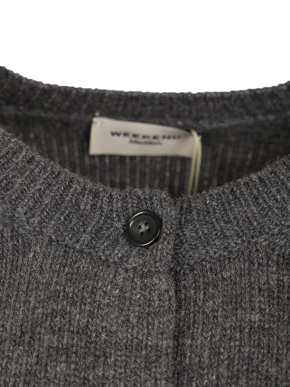 Weekend Max Mara Ombrosa Wool Crewneck Cardigan Knitwear - Grey | c940509c8cbf2e0a2d6c8ecd642adef6f53672b0