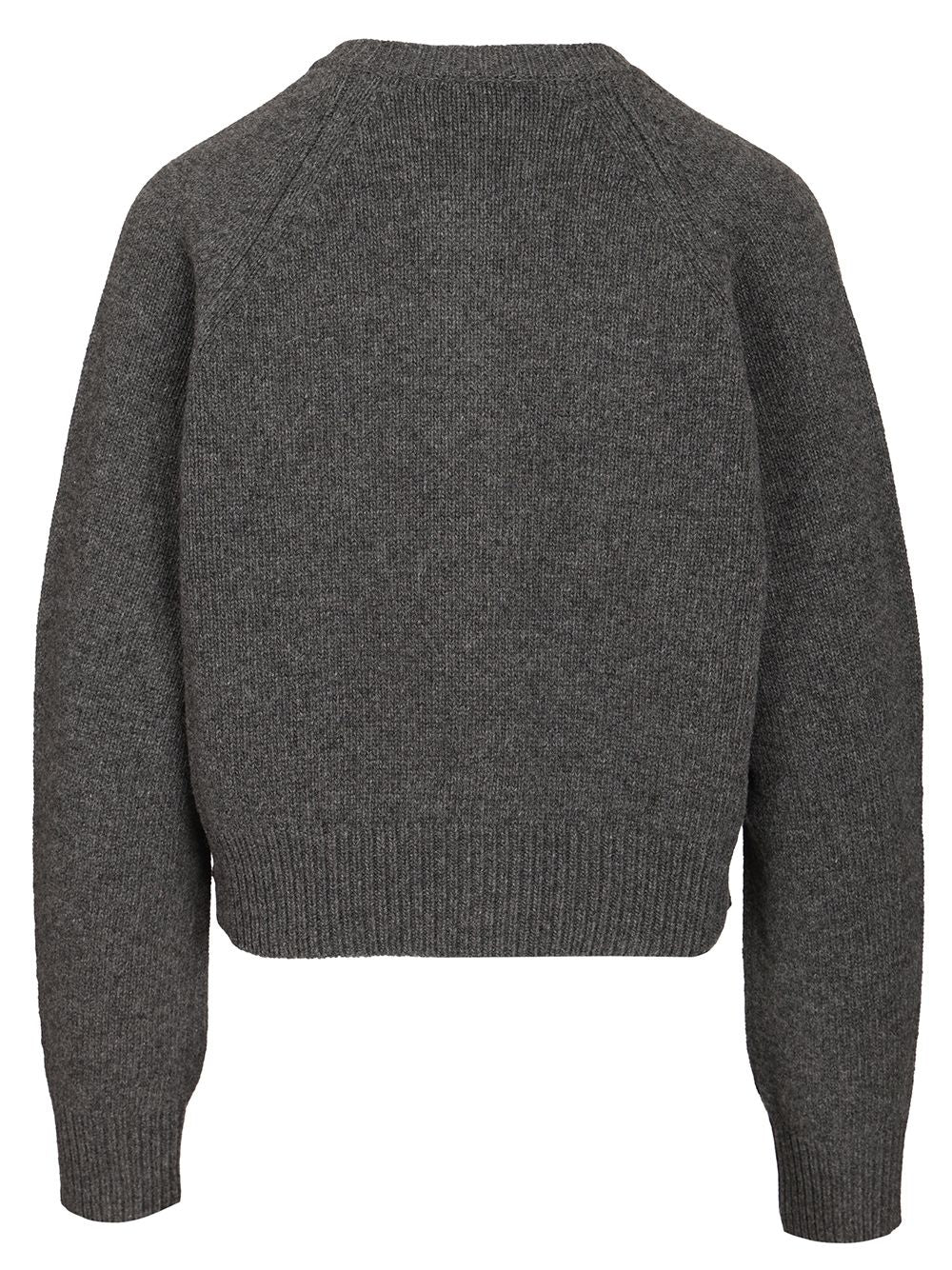 Weekend Max Mara Ombrosa Wool Crewneck Cardigan Knitwear - Grey | c574f03b663b5c528ec5e7ed916a1ad2819074ea