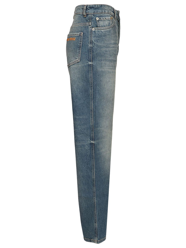 Miu Miu Five-Pocket Denim Trousers Jeans - Blue | 22fa70005524ef887d8998ab92a6b42bc03fba59