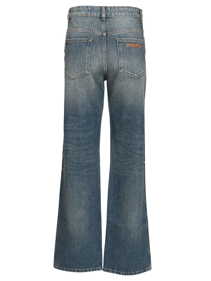 Miu Miu Five-Pocket Denim Trousers Jeans - Blue | 8aa0058599c759767ab7afcd648b73d6be351462
