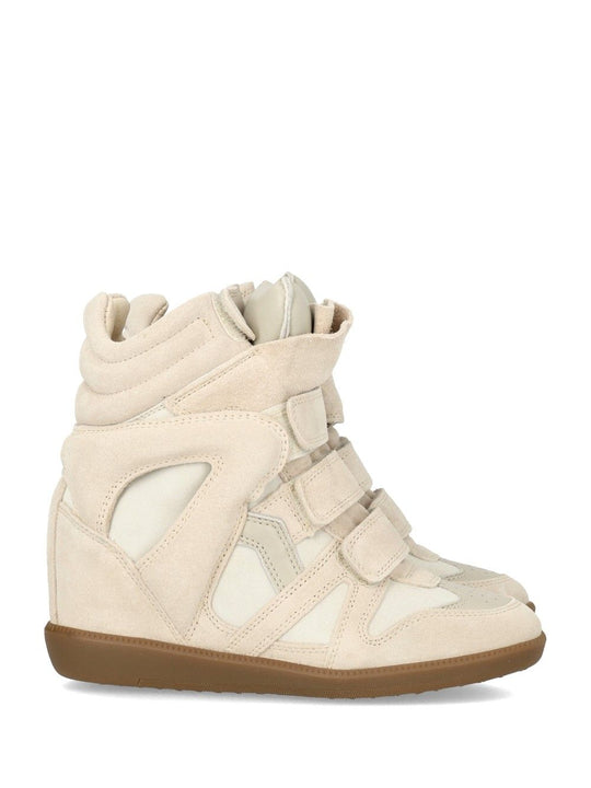 Bekett With Leather Wedge Sneakers White