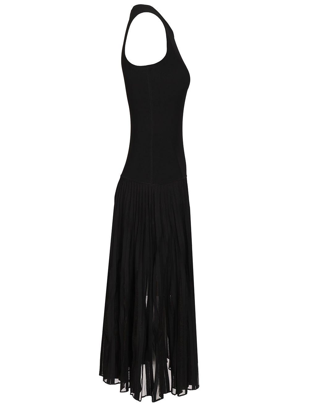 AlaÏA Pleated Sheer Dress Dresses - Black | f34f10977a1053775dd68412178b516ccef8b62c