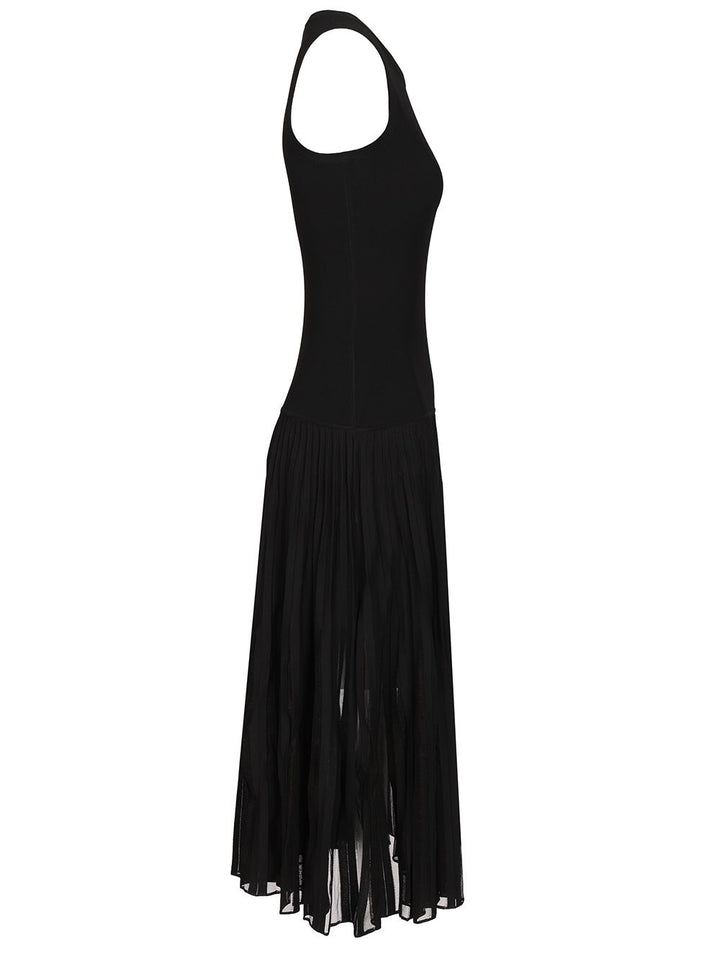 AlaÏA Pleated Sheer Dress Dresses - Black | f34f10977a1053775dd68412178b516ccef8b62c