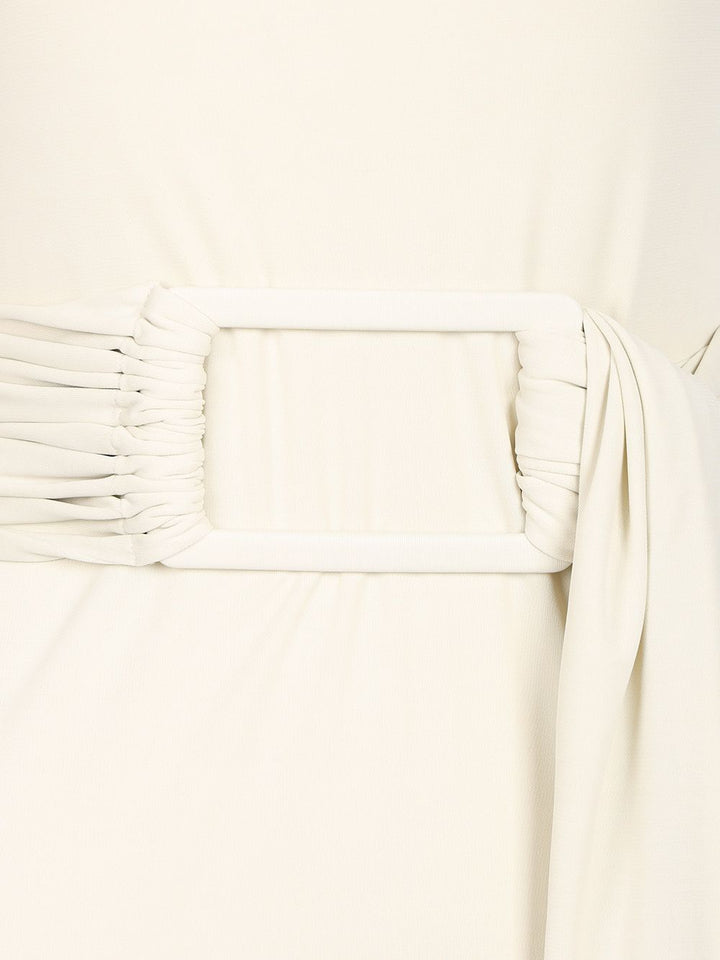 AlaÏA Jersey Dress With Belt Dresses - White | eb129b143caf1744cb297834591a9490fb64fabf
