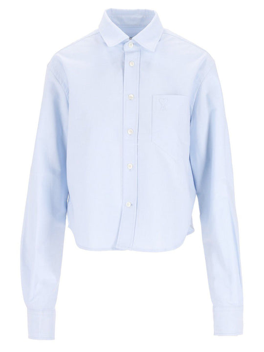 Crooped Shirt Shirts Light Blue