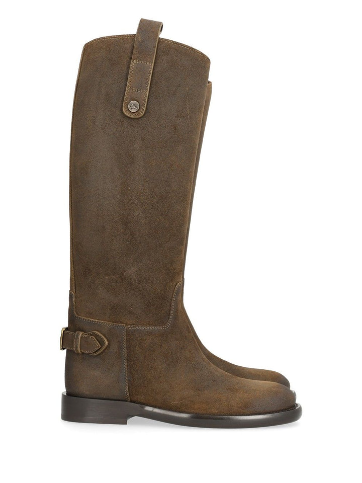 Burberry Cavalier Suede Boots - Brown | 693ad8010ca6bb6d8a108f5de7b6251c67fbc386