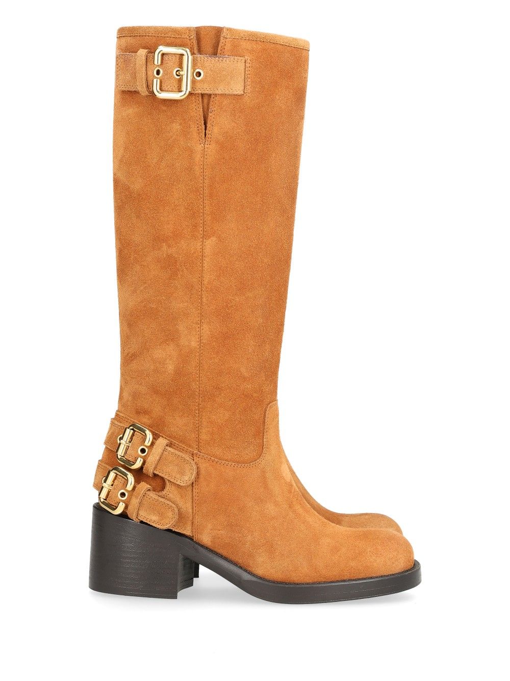 Chloe' Dakota Suede Biker Boots - Brown | ba104df3f267efc8623609e03bdca0062d5b19cd