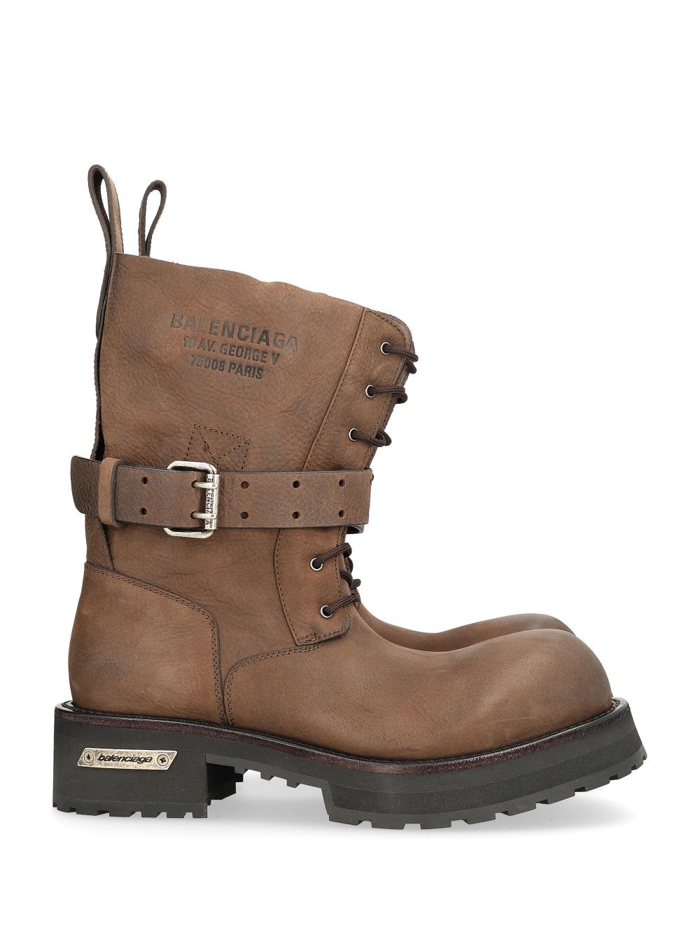 Balenciaga Venom Lace-Up Leather Ankle Boot Boots - Brown | b409708545b015bc873af3ad182559729b5447ad