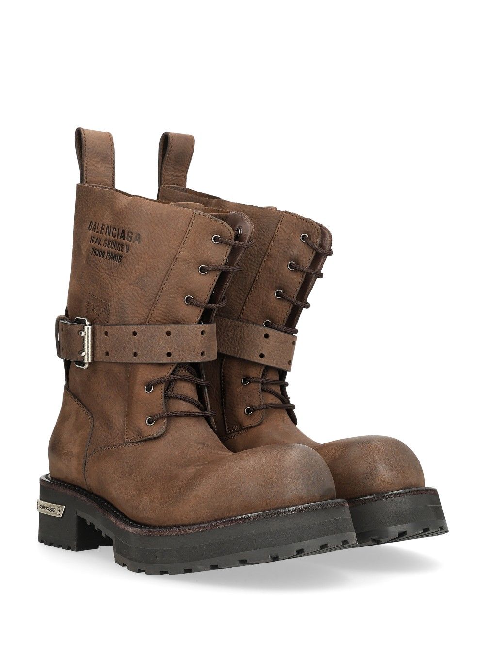 Balenciaga Venom Lace-Up Leather Ankle Boot Boots - Brown | 9cdcf418d117e565f46f2429d2f56586c475a1b6