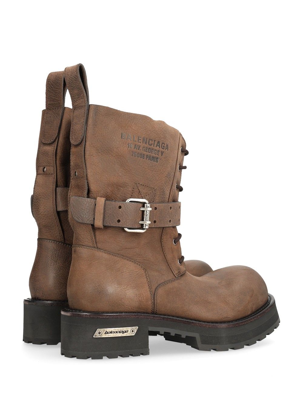 Balenciaga Venom Lace-Up Leather Ankle Boot Boots - Brown | 5f87f9b610ad94c23d28ebdfc1c21e819d19d372