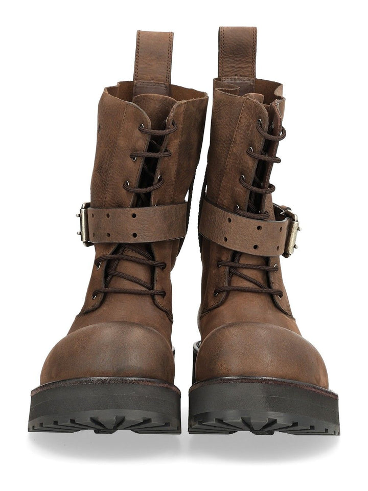 Balenciaga Venom Lace-Up Leather Ankle Boot Boots - Brown | 5124db7055c362e1ec54e9978de8e160b838139d