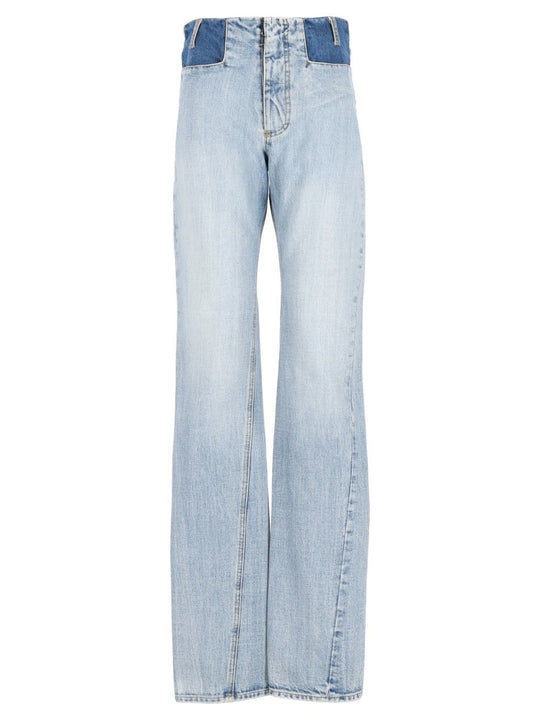 Two-Tone Trousers Jeans Light Blue