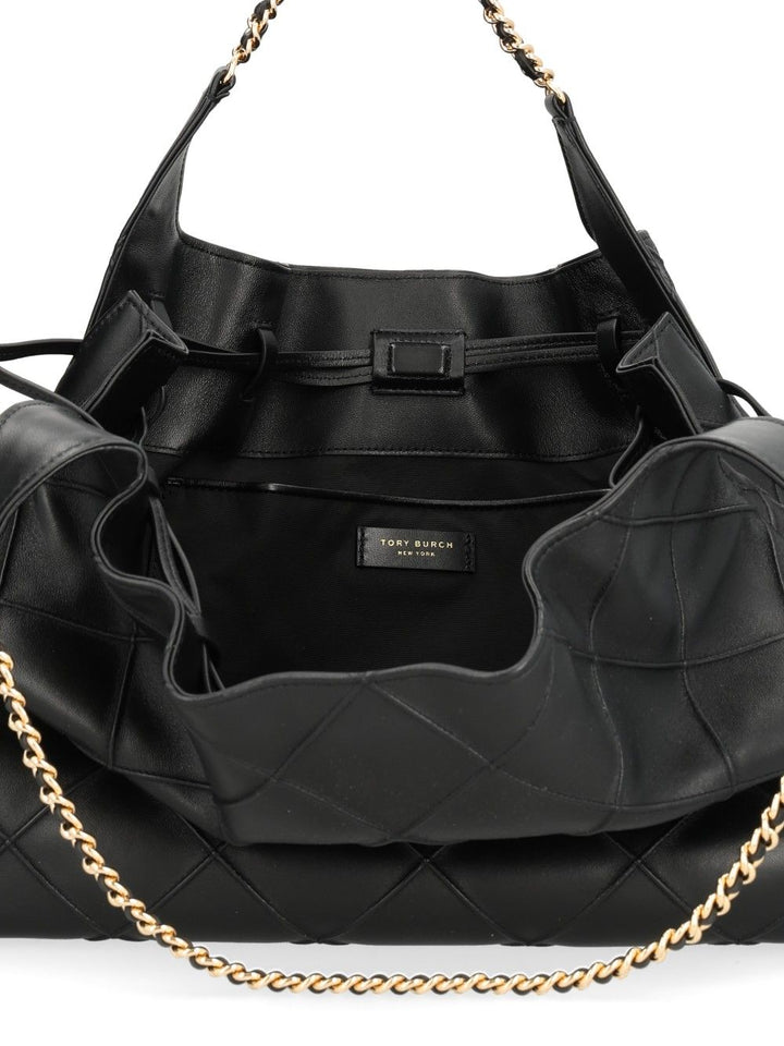 Tory Burch Fleming Large Tote Shoulder Bags - Black | 6c9413037dbd992e675d30d6324ac1ea4bd3739d