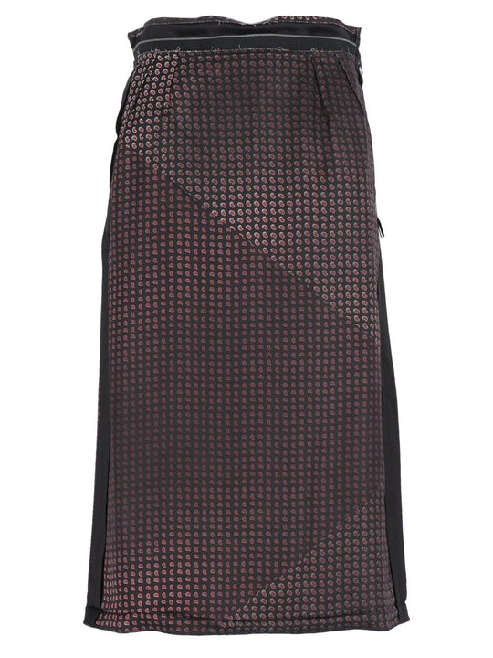 Paisley Print Midi Skirt Skirts Black