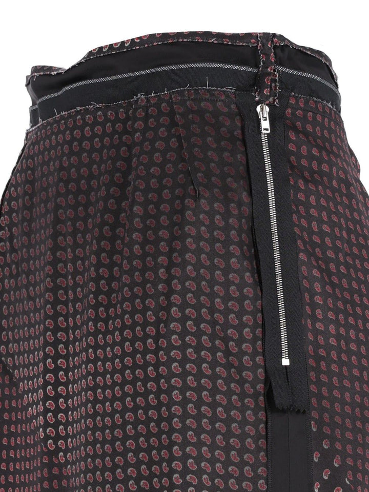 Maison Margiela Paisley Print Midi Skirt Skirts - Black | ee78fb99960dd6cb872ecd7b9b1f43510fa8fb97